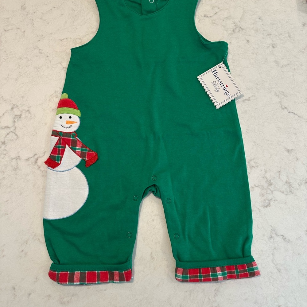 Hartstrings Green Snowman One Piece